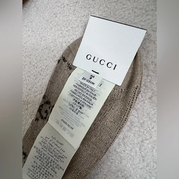 Gucci socks with lurex brand new logo monogram Supreme GG shimmer - Picture 4 of 7